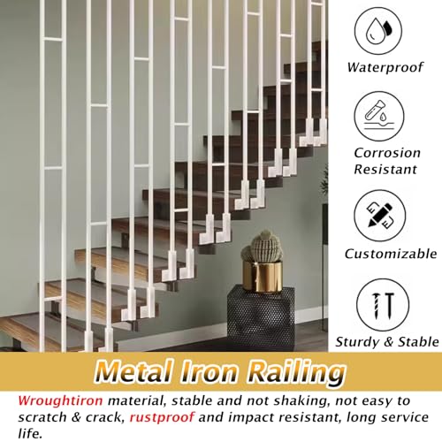 Rampe d'escalier en métal de 3,5m réglable et balustres LSD - 4