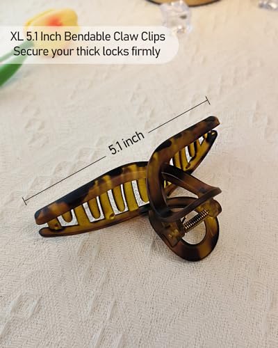Nalodu 5-Inch Extra Large Matte Claw Clips (2-Pack) — view 2