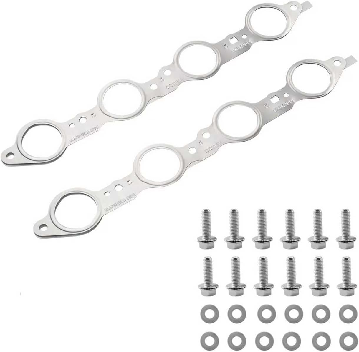 12617944 for Chevy Silverado 1500 2500 Sierra LS Exhaust Manifold Gasket&Bolts Compatible with Silverado Sierra Suburban 1500 2500 HD Yukon CTS Escalade MLS LS LQ LM7 4.8L 5.3L 5.7L 6.0L 6.2L