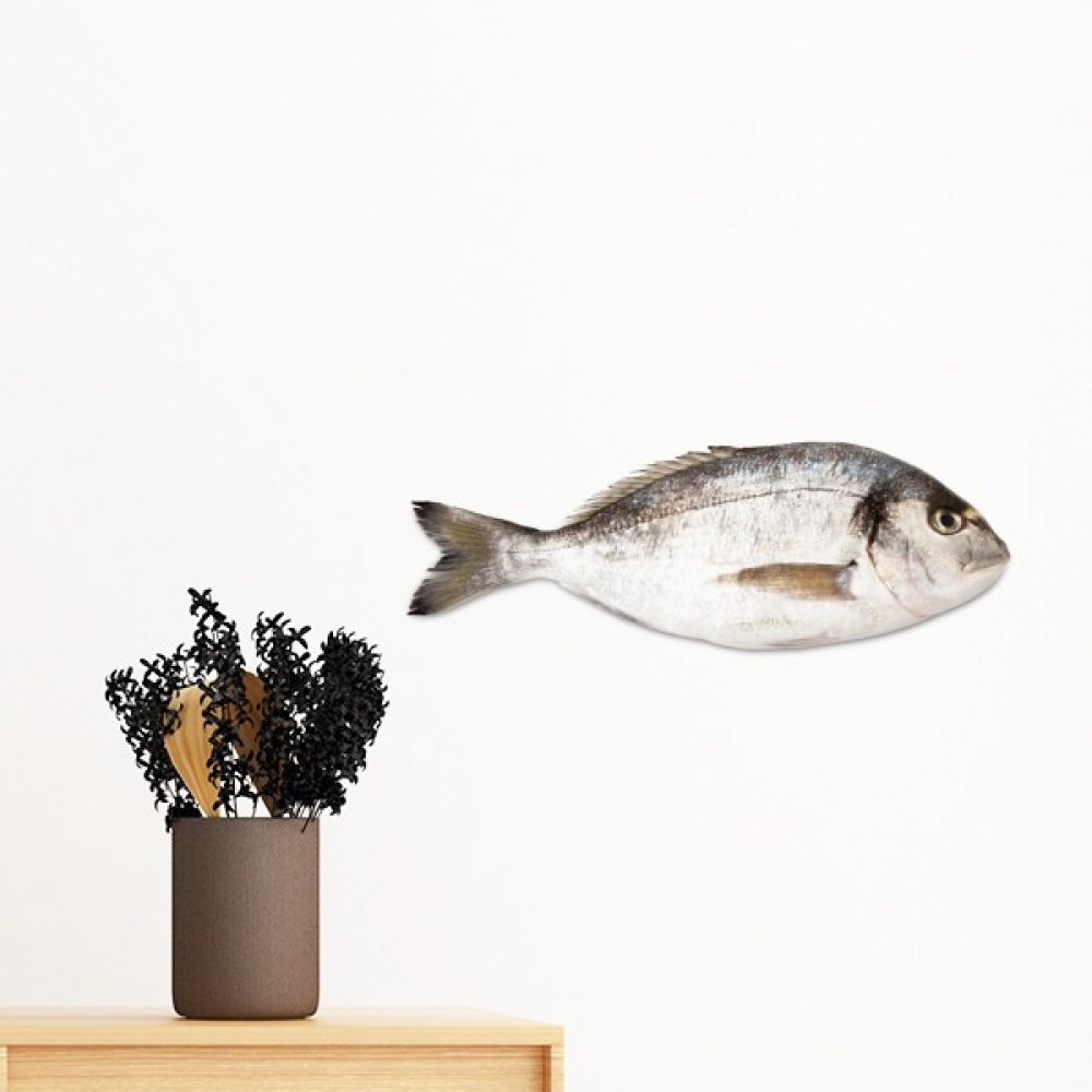 Sticker mural amovible poisson de mer rouge 30cm pour chambre