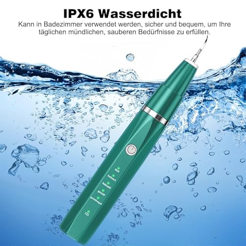 Zahnsteinentferner Zahnreiniger Ultraschall für Hund und Katze, Zahnpflege Set für Hunde & Katzen, Zahnreinigung und Reinigungsset Bekämpft Zahnstein Mundgeruch & Zahnfleischentzündungen, Grüner