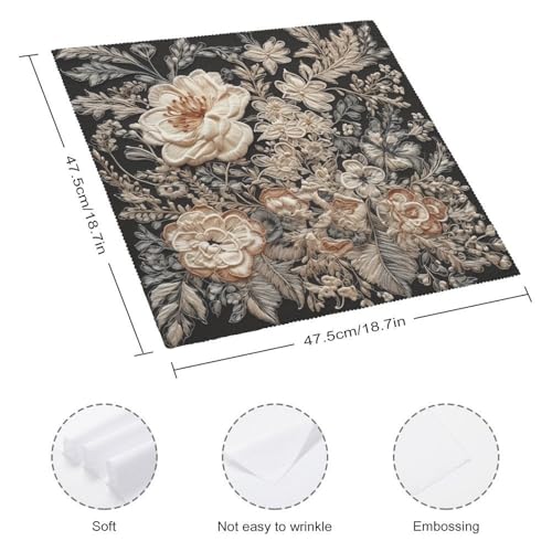 Servilletas de Tela Bordado Floral 47.5x47.5 cm miniatura 2