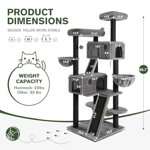 Árbol para gatos multisesión grande 66 pulgadas interior miniatura 7