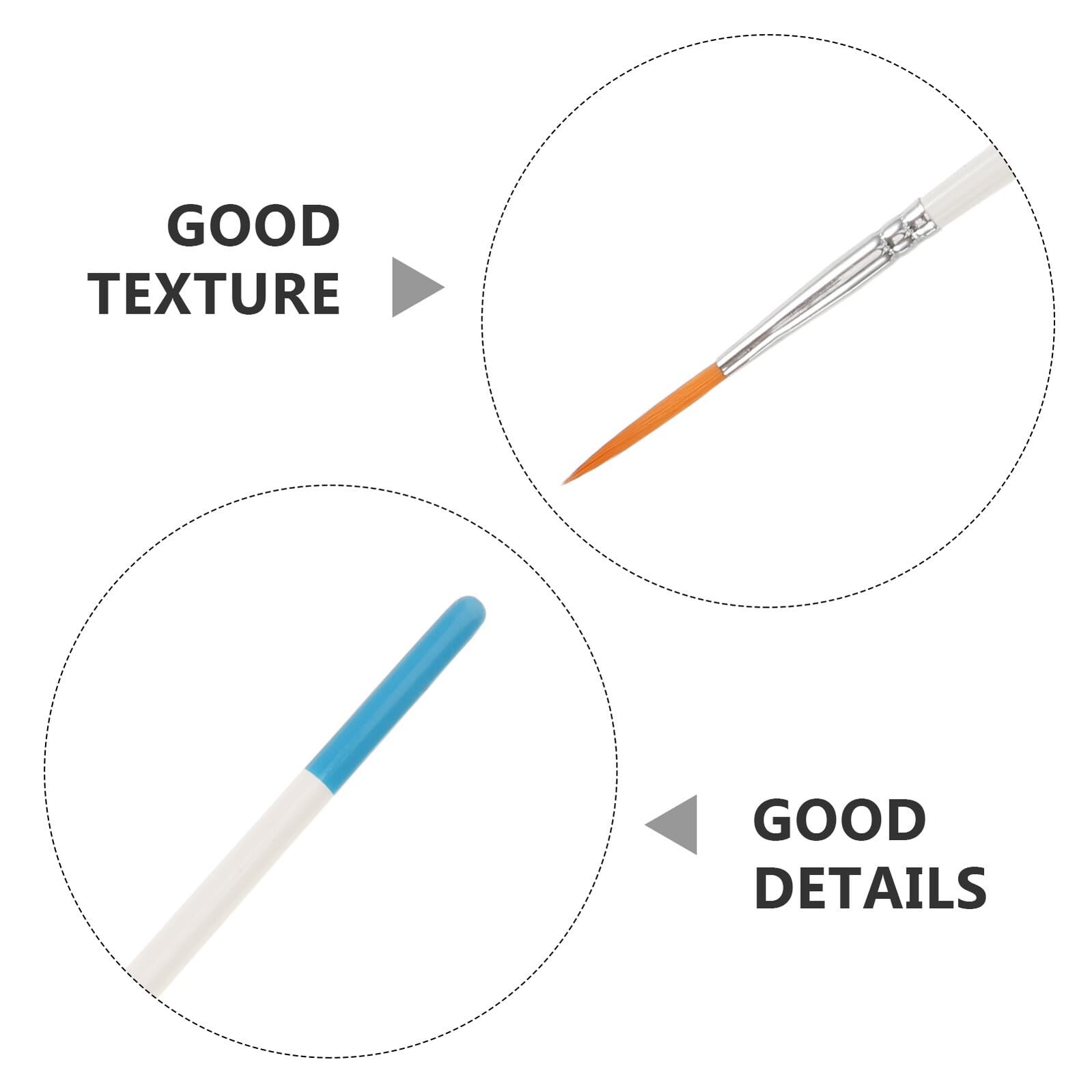 Lot de 6 set de Pinceaux en Nylon à Pointe Ultra Fine pour Aquarelle et Peinture à L'Huile Mini Pinceaux de Précision Bleus pour Traits Fins Détails de Bande Dessinée et