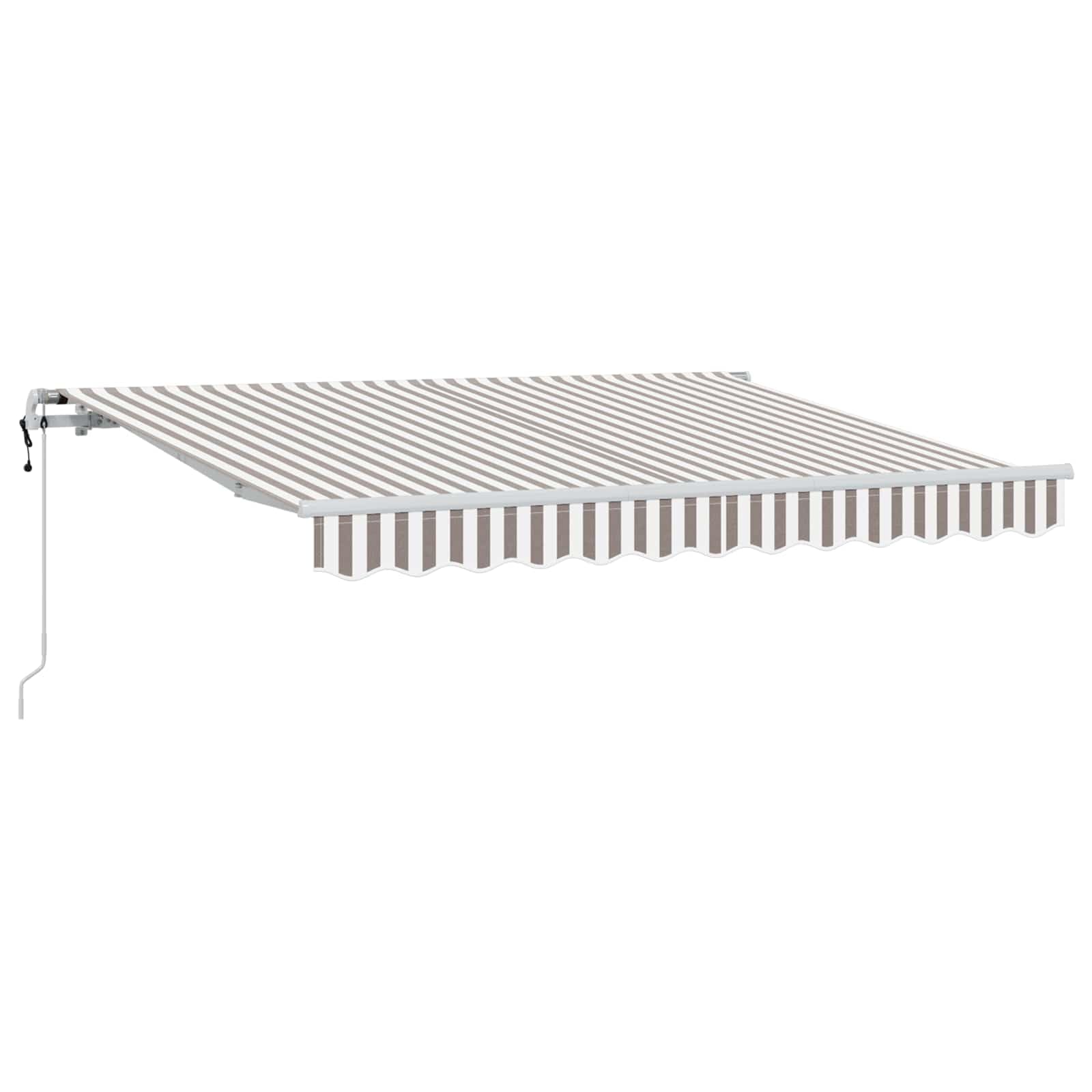 Einziehbare Gelenkarmmarkise 450x300 cm Hellgrau Weiß | Moderner Schattenspender für Terrasse und Garten. Mit flexibler Fernbedienung und robustem Aluminiumrahmen.