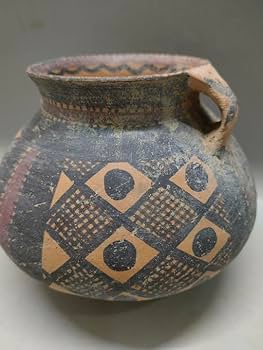 土器 高さ約8cm 直径14cm骨董 アンティーク　シャビー Amazon.co.jp: 仰韶彩陶 アンダーソン土器 素焼き 加彩双耳土器