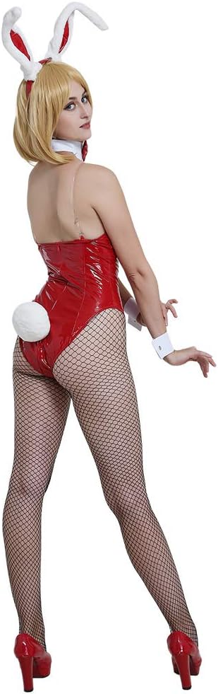 Cosplay.fm Women's Bunny Cosplay Costume Bunny Girl One Piece Bodysuit with Headdress and Bow Accessory