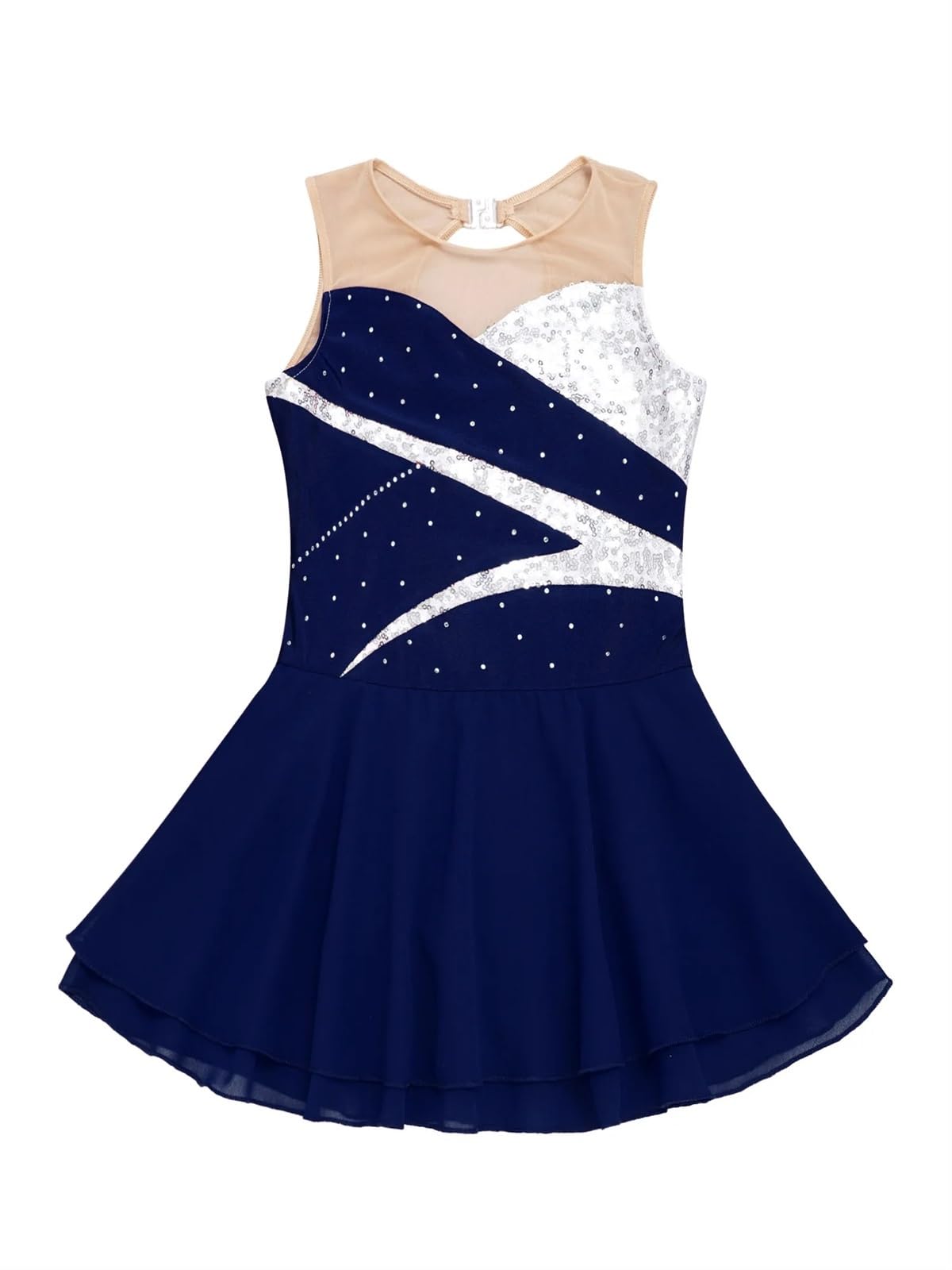 Gymnastikanzug Mädchen Mädchen Ballettkleid Eiskunstlaufkleid Ärmellos Glänzend Tutu Tanz Gymnastik Trikotkleid Ballerina Bühnenkleidung(Red,8)