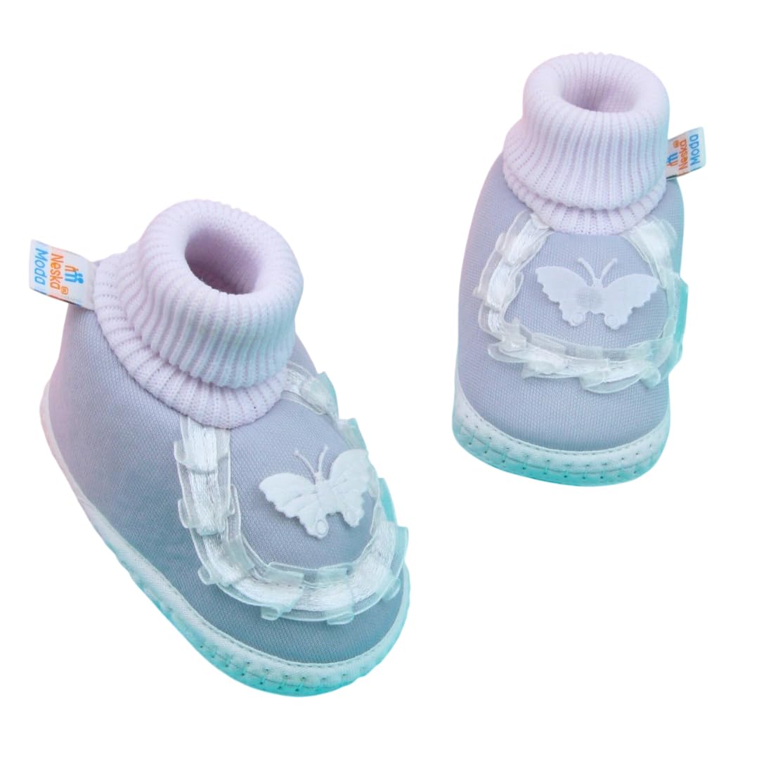 0 To 6 Months Baby Girls Cute Cotton Pre-Walker Butterfly Frill Booties -BT4897-image-43