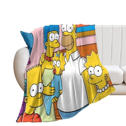 DIDUOMAN The Simpsons - Manta de forro polar de anime para cama, sofá, manta de franela gruesa y cálida, suave y mullida para todas las estaciones, 30 x 40 pulgadas
