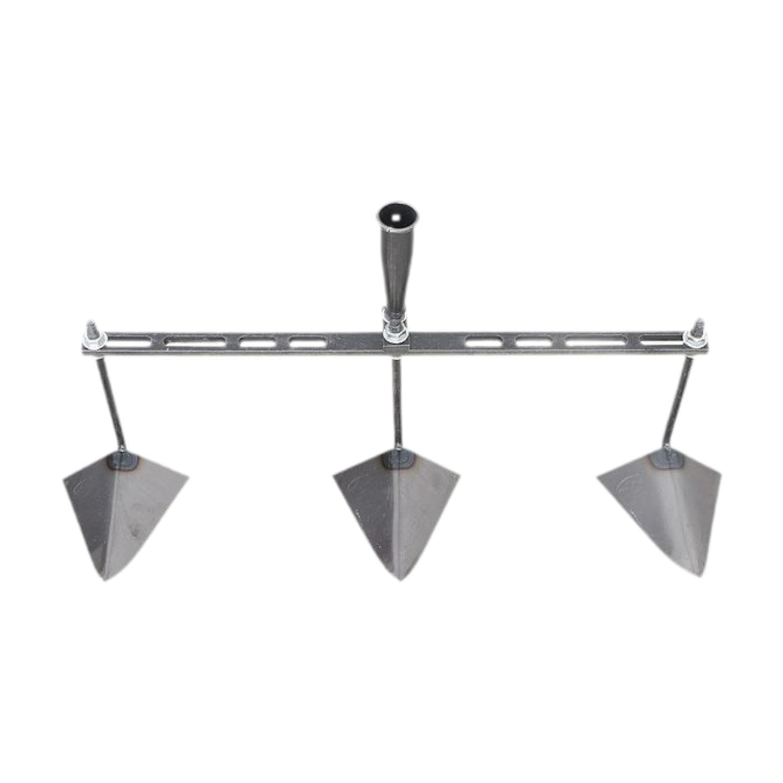 Milageto de jardín con Cabeza Triangular, Manual de Acero para Patio, Herramienta agrícola con espaciado Ajustable para Principiantes, jardineros y, 60cm Tres Cabezas