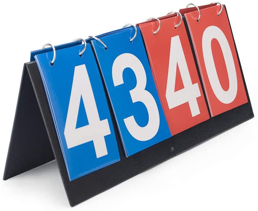 Funito4 Digital Portable Table Top Scoreboard, Easy Flip Score Keeper for Basketball Football Tennis Baseball Soccer Ping Pong Volleyball