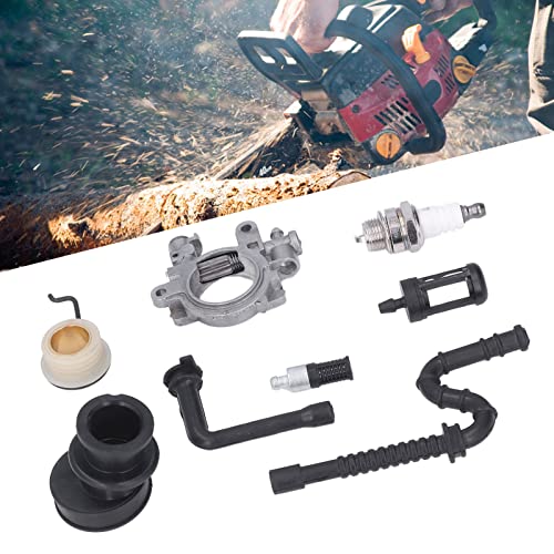 Filtro De Tubo De óleo, Conjunto De Bomba De óleo De Motosserra, Kit De Engrenagem Helicoidal De Bom