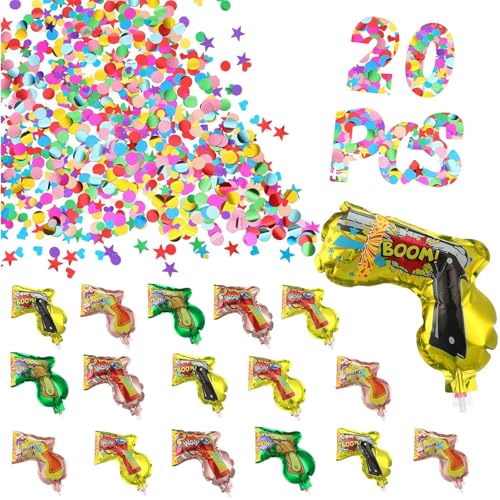 Spara Coriandoli, 20 Pezzi Sparacoriandoli Cannone, Coriandoli Carnevale, Cannone Spara Coriandoli Set per Feste Anniversari, Nouvelle Année, Compleanno, Matrimonio