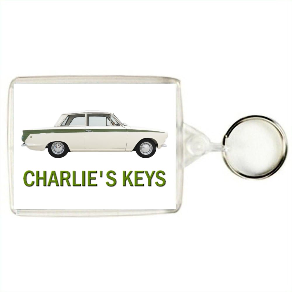Key Expressions Personalised Keyring/Bag Tag for FORD CORTINA MARK 1 Classic Saloon Racing Car Enthusiasts