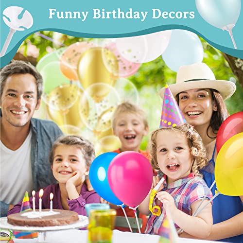 Image of PP OPOUNT 35 Pieces Balloon Sticks, 12.6 inches Plastic Balloons Sticks | Balloon Holders for Anniversary, Wedding, Birthday, Party Decoration, Balloon Sticks with Base (Upgraded Version)