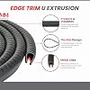 Edge Trim Black U Extrusion Medium Size | U Height: 13.5 MM, Grip Range: 1-3.5 MM (4 Meter)