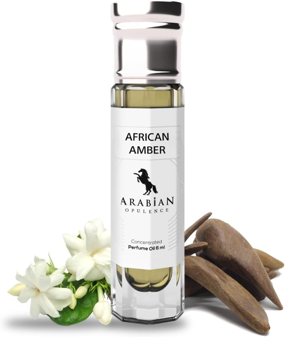 FR12 AFRICAN AMBER Roll-on Perfume Oil | Concentrated Fragrance Body Oil | Long Lasting Oil Based Perfume for Men and Women | Travel Size Alcohol-Free Soft Perfume Oil Bottle (6ml)