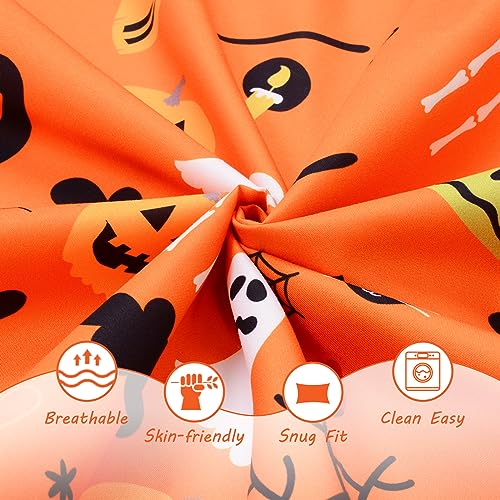 Image of JISEN Baby Crib Sheet 1 Piece Portable Fitted Crib Sheet for Standard Crib and Toddler Mattresses Nursery Bed Decor for Boys Girls 28x52 Halloween Ghost