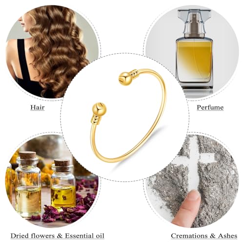 CREMATION JEWELRY Stainless Steel Ashes Keepsake Cuff Bangle Opening Bracelet for Women and Men - Double Urn to Hold Ashes3