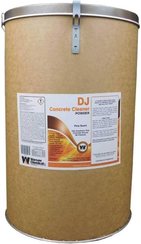 DENCO DISTRIBUTING, INC. DJ Floor Cleaner - 50LB Drum - Cleans Concrete - Grease - Oil - Dirt - Dissolves - Loosens