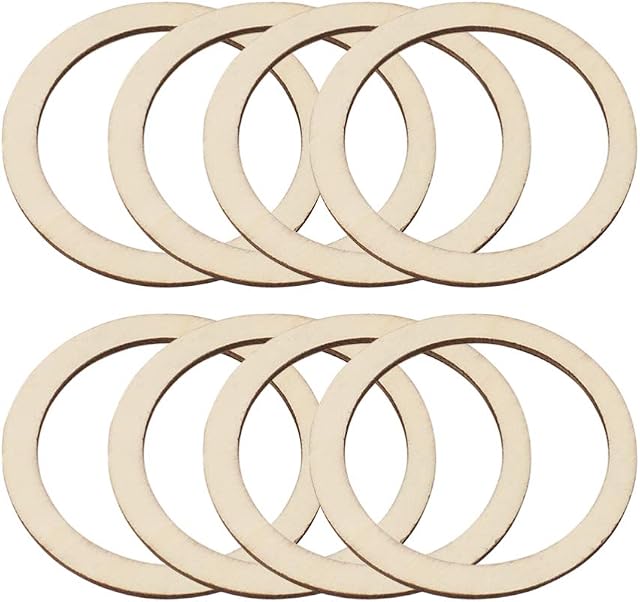 SUPVOX 50pcs Wooden Bamboo Dreamcatcher Rings Hoops Round Metal Hoops Macrame Rings for Dream Catcher DIY Craft 7.5CM