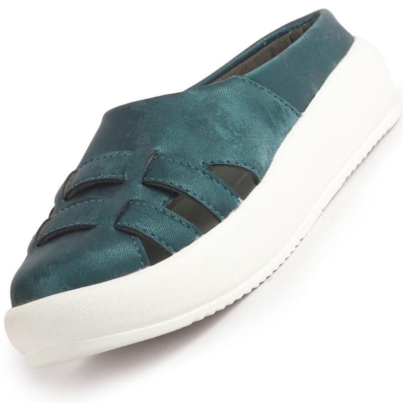 Women Back Open Breathable Double Strap Platform Slip On Shoes | Height Enhancer Memory Cushioned Slip On | Anti Skid Sole-image-29