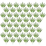 JUMPLAWN 100 Hojas Artificiales de Bambú Simuladas en Plástico, Color Verde Claro, Decoración del Hogar y Jardín, Ramas y Hojas para Fiestas, Bodas y Adornos Naturales, Set de 100 Piezas
