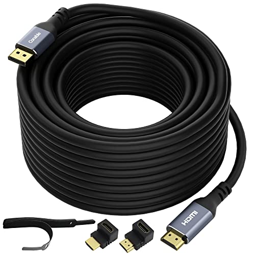 4K Displayport To Hdmi Cable 50Ft, Uni-Directional Active Dp To Hdmi Cord, 24Awg Heavy Duty Cable, Hdr, Ultra Hd, Supports 4K@60Hz, 2K@120Hz, 1080P For Hdtv, Monitor, Projector- 50 Feet #TOP11