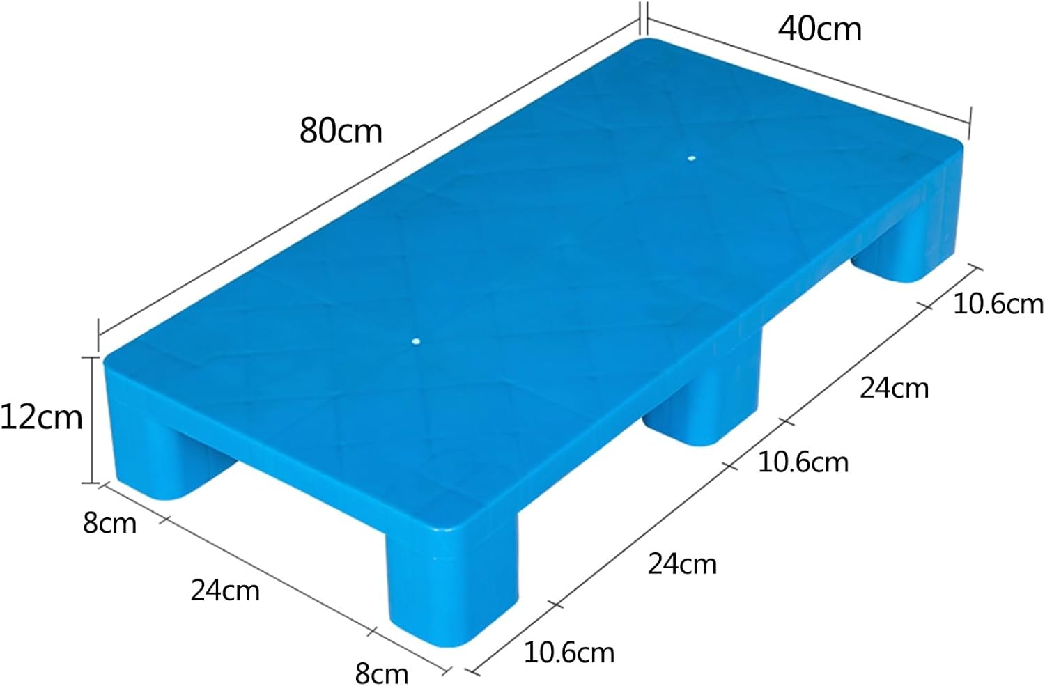 Industrial Paint Bucket Tray Drum Containment Spill Pallet Plastic Pallets, Goods Shipping Floor Shelves, Easy to Stack (Color : Blue-1 Pack, Size : 80x40x12cm)