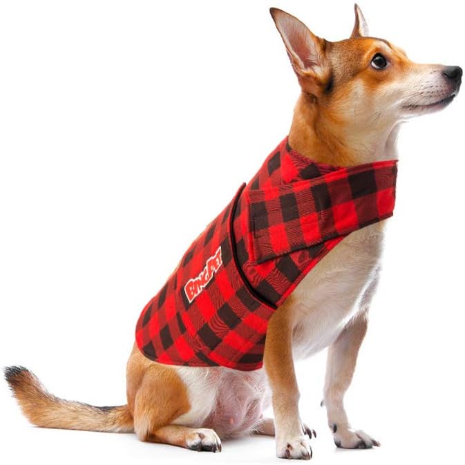 Plaid Dog Jacket Calming Vest Calming Wrap, Anti Anxiety and Stress Relief Anxiety Shirt for Thunder, Fireworks