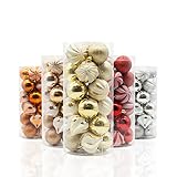 Yoland Christmas Balls Shatterproof Painting Ornaments Holiday Party Tree Hangings Decorative Pendants for Garden, Party, Indoor and Outdoor Décor Pack of 24pcs (60mm/2.36