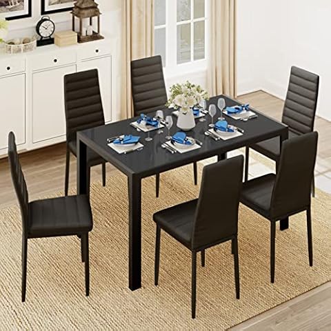 Gizoon Glass Dining Table Sets for 6 Cover