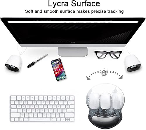 Miniatura 43 de Alfombrilla para mouse con soporte de muñeca, antideslizante, reposamuñecas para oficina, computadora, laptop y Mac, duradera, cómoda y ligera, cute