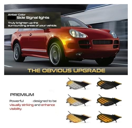 Clignotant latéral ambre dynamique pour Porsche Cayenne 955 2003-2006
