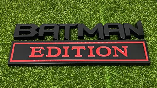 2 PCS in Set Batman Edition Fan Emblems - 3D Chrome Car Badge Metal Stickers Movie 2022 Auto Car Truck Motorcycle Accessories (2PCS, Black/Red)