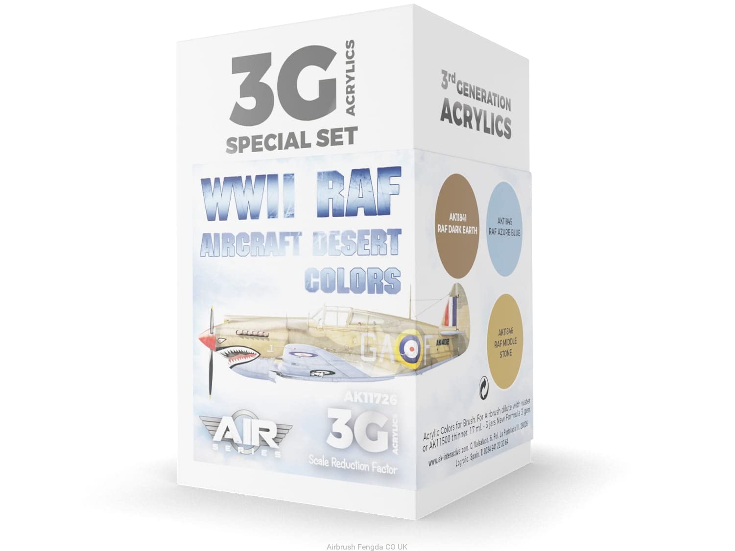 Ak Interactive Ak Acrylics 3Gen Aircraft Set Ak11726 Wwii Raf Aircraft Desert Colors Set 3G (3X17ml)