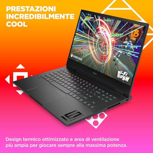 OMEN 16-wf1003sl Notebook, Intel Core i9-14900HX, 32GB RAM DDR5, 1TB SSD PCIe NVMe, Display 16,1" FHD 165Hz IPS, RTX 4070 8GB GDDR6, 3 Mesi di PC Game Pass Incluso, Windows 11, Nero - Notebook - Immagine 7