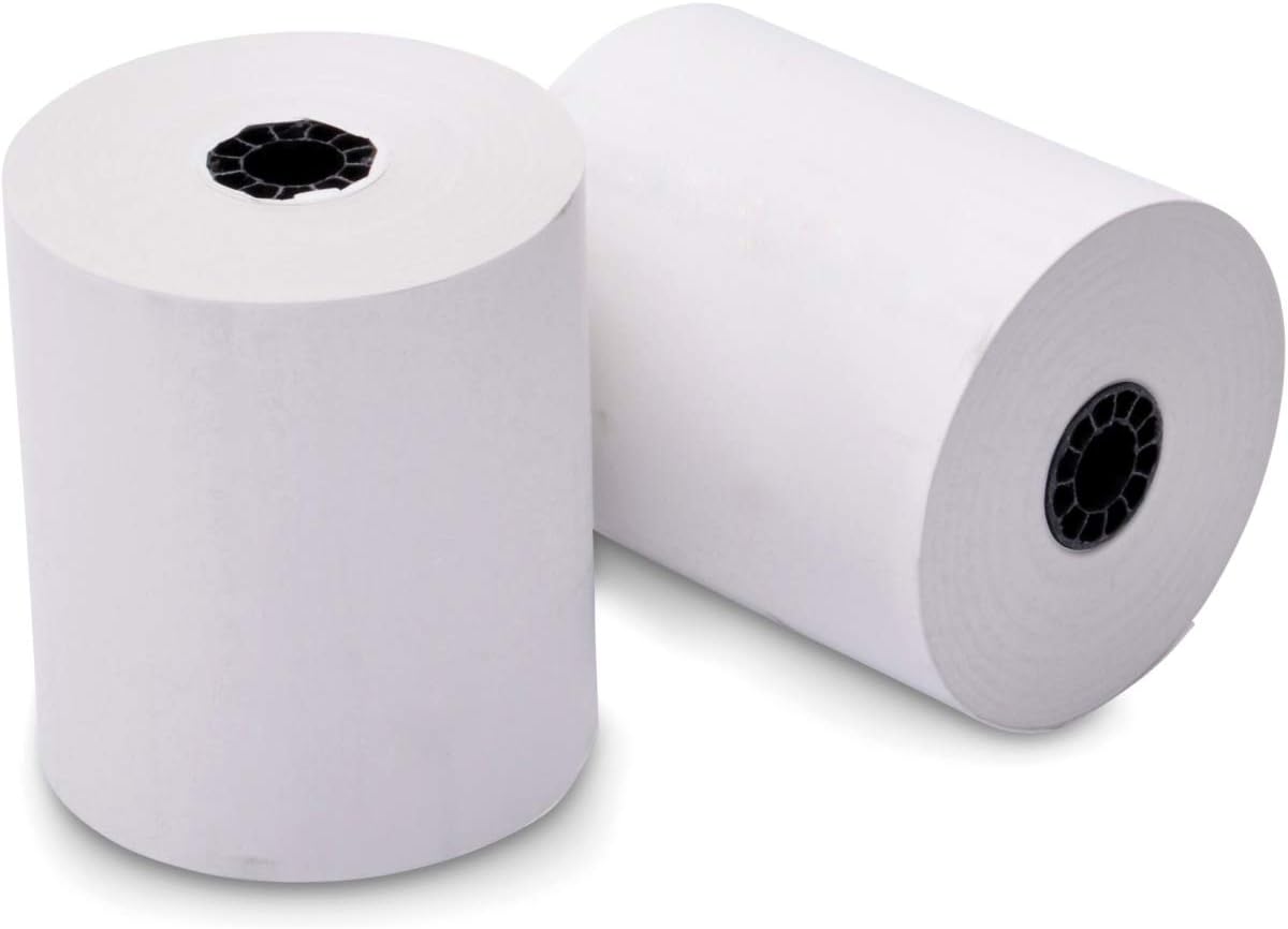 ICX90742242 3.25 in. x 243 ft. 1 Ply Bond Paper POS Receipt Roll44; White - Pack of 44