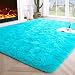 Noahas Ultra Soft Shaggy Area Rugs Fluffy Living Room Carpet Bedroom Fur Rug Anti-Skid Child Playing Mat Home Decor, 5.3 x 7.5 Feets Blue