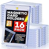 16ct Magnetic Card Holders, 35pt One Touch Card Holder, U-V Protection Hard Plastic Case for Trading Cards, Display Case for Sports, Baseball, Football, Game Cards