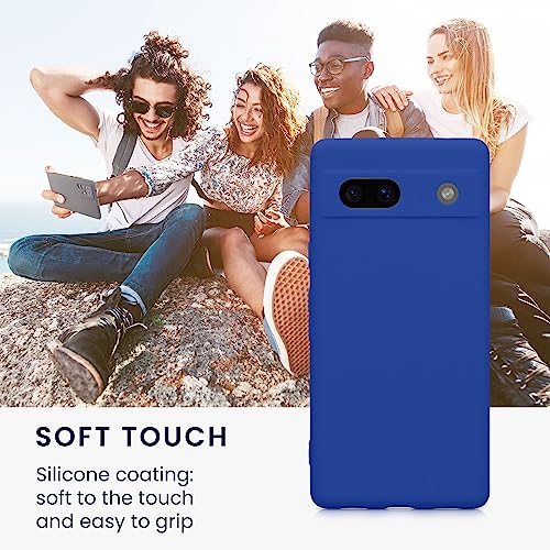 kwmobile Case for Google Pixel 7a Case - Protective Slim TPU Phone Cover - Soft Matte Finish - Baltic Blue - Image 4