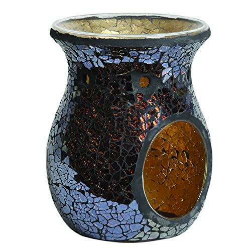 Aroma Accessories Crackle Classic Wax Melt Burner 14cm - Amber Cover