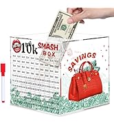 10k Smash Box for Money, Large Piggy Bank for Adults 10000 Savings Challenge Box, Money Saving Bo...