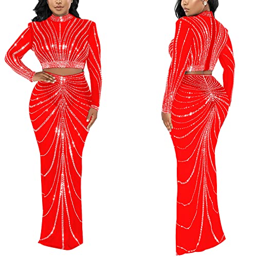 Image of PORRCEY Sexy Elegant Rhinestone Party Club Night Formal Dress for Women