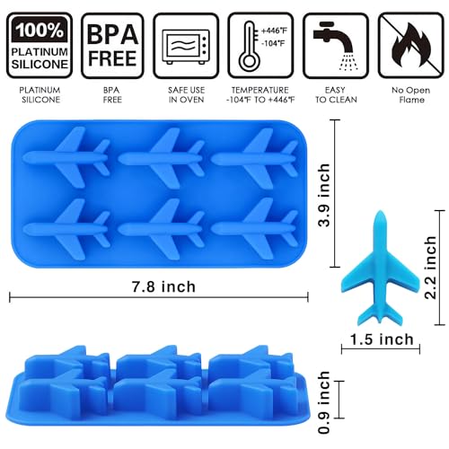 Molde silicona para chocolate y hielo avión 3D x2 miniatura 2