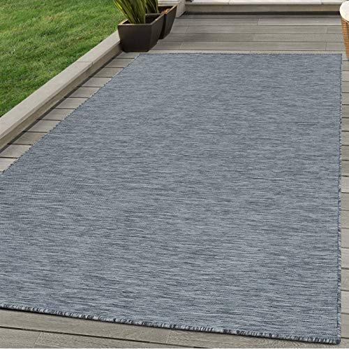 Tapis en sisal tissé plat gris anthracite 120x170 cm extérieur et intérieur