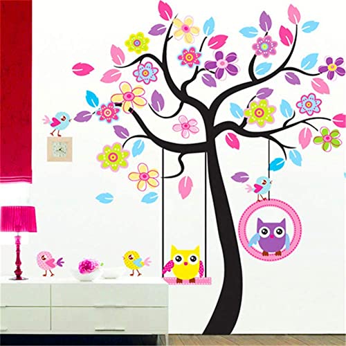 Vinilo decorativo búho para pared, removible, 67x63 cm