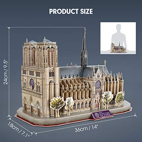 CubicFun 3D Puzzles for Kids Ages 8-10 - Notre Dame de Paris Gifts for 10 Year Old Girl Boy - Art STEM Projects for Kids Ages 8-12 - Classroom Desk Decorations, 128 Pieces - Thumbnail 6