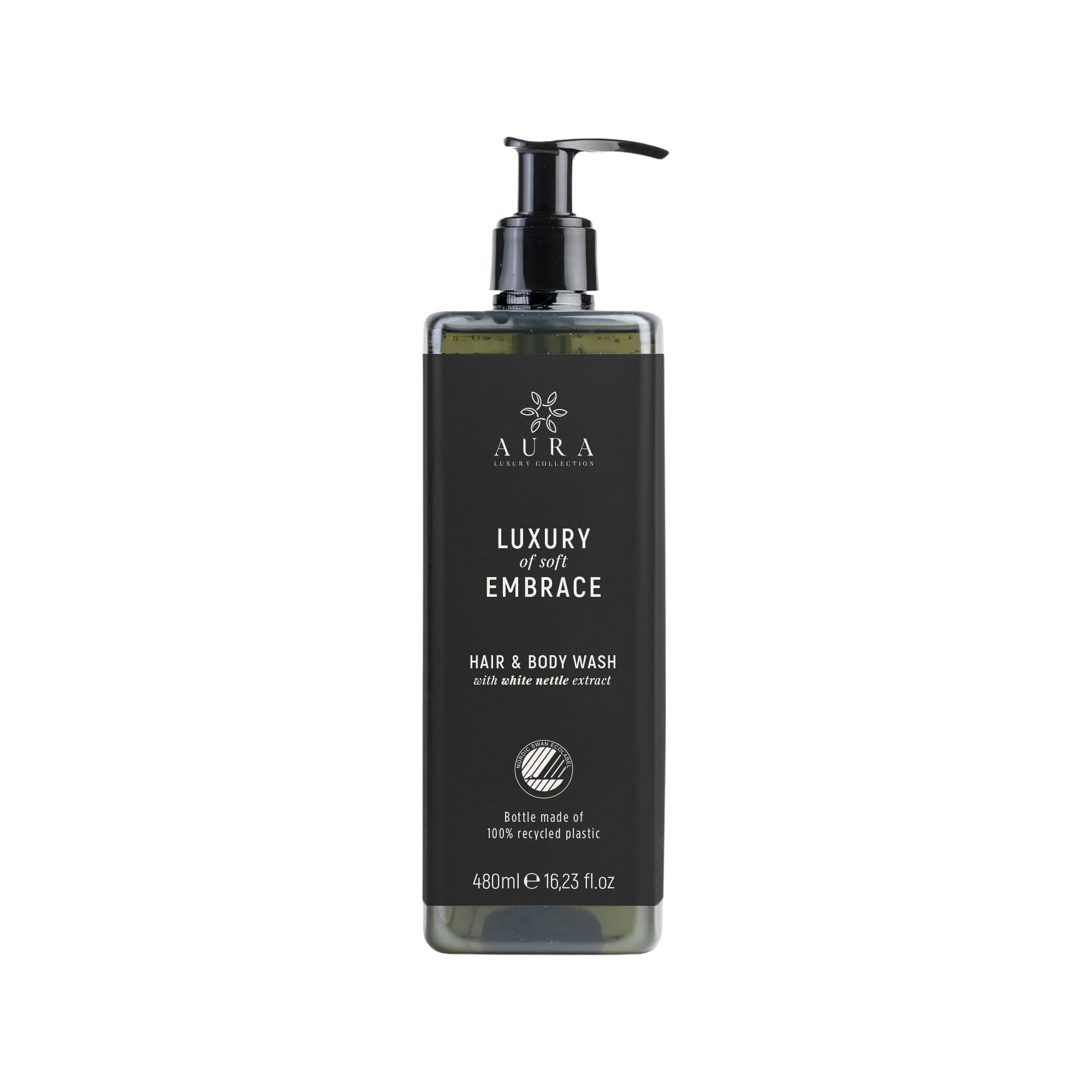 Aura Luxury Collection Szampon do kąpieli 480 ml z białej pokrzywy + uchwyt zapobiegający włamaniu! (bez uchwytu, 480 00 ml (12 szt.)
